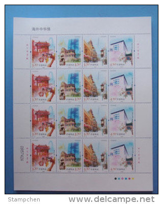 China 2011-20 Overseas Chinese Love Matherland Stamps Sheet Traditional Festival Drogan Lion Architecture Ferris Wheel - Blocks & Sheetlets