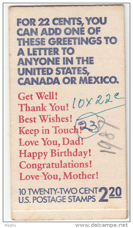 United States 22c Greetings Stamps., $2.20 Issue, Join Stamp Club, Philately, As Scan - 1981-...