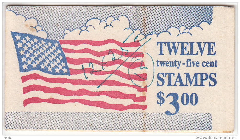 United States  $3.00 Booklet Issue, Flag, As Scan - 3. 1981-...