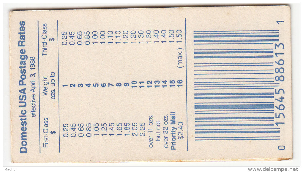 United States  $3.00 Booklet Issue, Flag, As Scan - 3. 1981-...