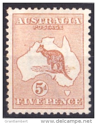 Australia 1913 Kangaroo 5d Chestnut 1st Watermark MH - - Neufs