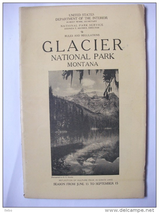 Glacier Montana 1927  National Park Guide Photos Carte Montagne Usa - Amérique Du Nord