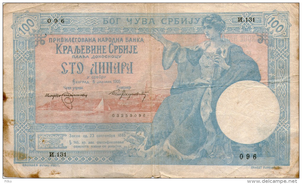 Serbia100 Silver Dinar, 1905,P.12,as Scan - Serbia