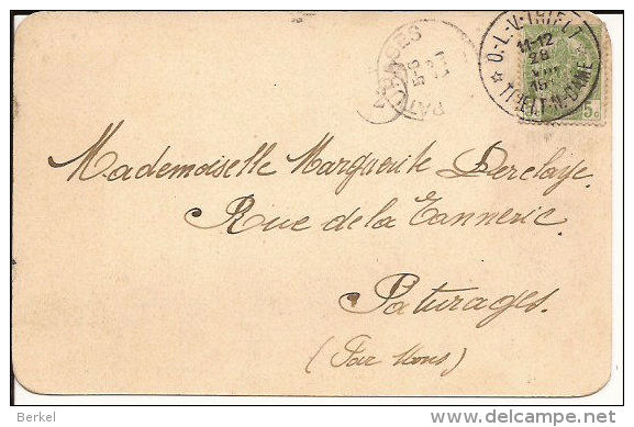 THIELT   Notre-Dame Château De Tielt Ca 1901 Zeldzame Posstempel  Ref 273 Zeldzaam - Tielt