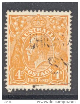 AUSTRALIA, 1914 4d Yellow Orange (SG22a) Fine Used - Oblitérés