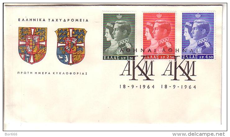 GOOD GREECE FDC 1964 - Royal Wedding - FDC