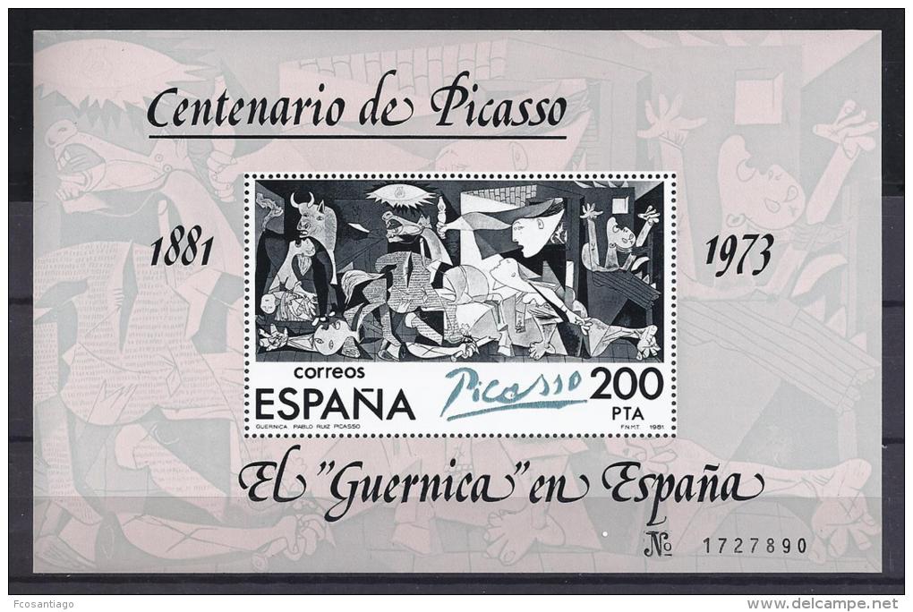 PICASSO - ESPAÑA 1981 - Yvert #H29 (II) - MNH ** Variedad  En La Nº - Picasso