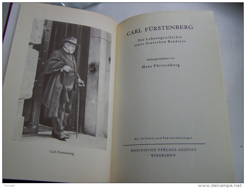 DIE LEBENSGESCHICHTE EINES DEUTSCHEN BANKIERS Carl FÜRSTENBERG Niedergeschrien Von Hans 20 TAFELN - Biografía & Memorias