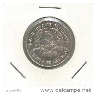 B7  Guinea 5 Francs 1962. KM#5 - Guinea