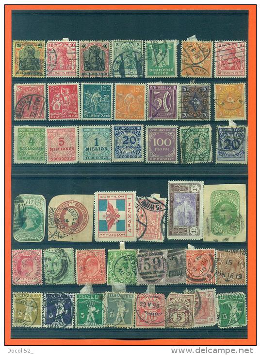 Lot De 43 Timbres Obliteres Allemagne , Angleterre , Suisse Et Divers - - Autres & Non Classés