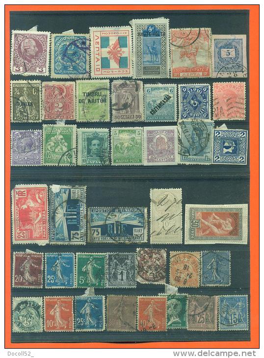 Lot De 40 Timbres Obliteres France , Grece , Portugal , Et Divers - Autres & Non Classés