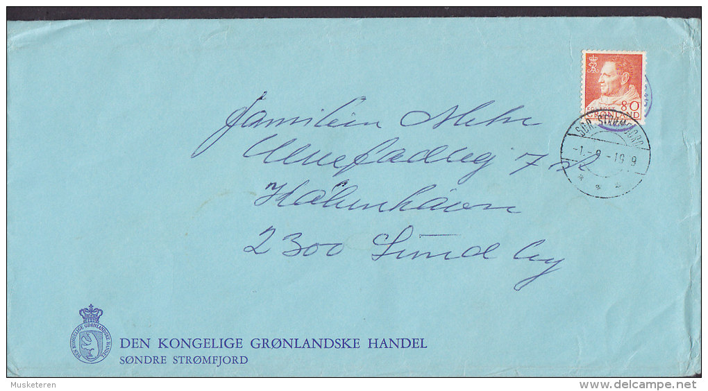 Greenland KGL. GRØNDLANSKE HANDEL, SDR. STRØMFJORD 1969 Cover Brief To Denmark 80 Ø King Frederik IX. Stamp (Cz. Slania) - Briefe U. Dokumente