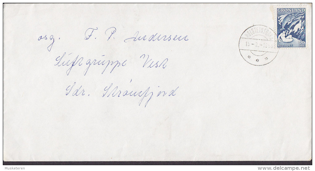 Greenland Hospital In HOLSTEINSBORG 1960 Cover Brief Airforce 'Luftgruppe Vest' SDR. STRØMFJORD 60 Ø Mother Of The Sea - Lettres & Documents