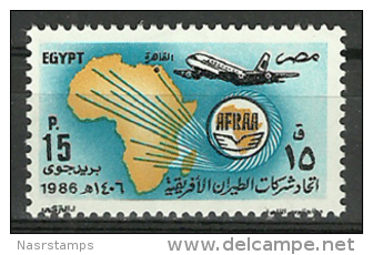 Egypt - 1986 - ( African Airlines Assoc., 18th General Assembly, Cairo ) - MNH (**) - Posta Aerea