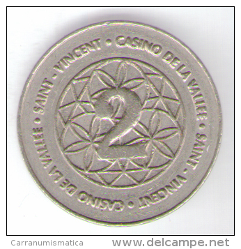 CASINO TOKEN - SAINT VINCENT - AOSTA - ITALIA VALORE 2 - Casino