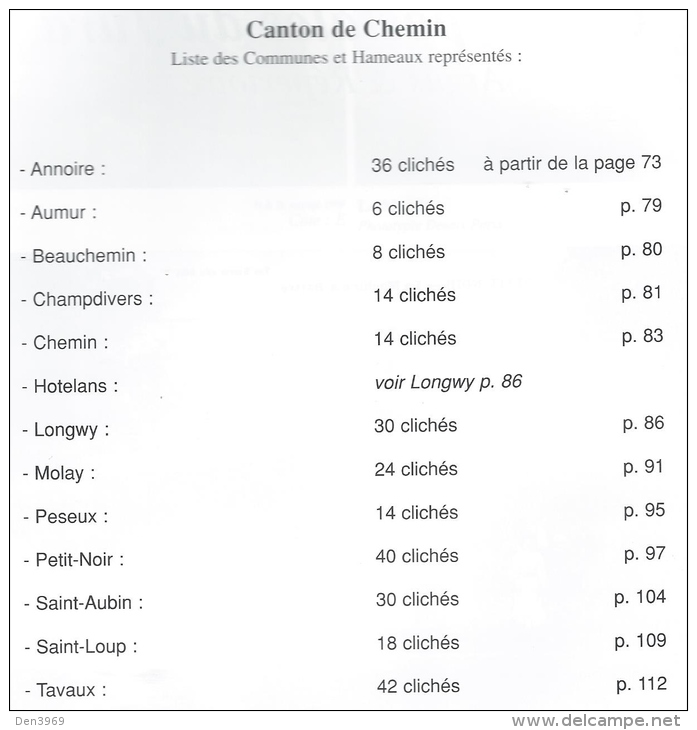 Argus Et Répertoire Des Cartes Postales Du Jura - Cantons De CHAUSSIN Et CHEMIN - Other & Unclassified