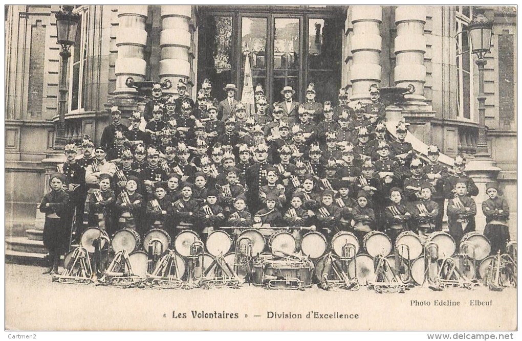 ROUEN " LES VOLONTAIRES " DIVISON D'EXCELLENTCE FANFARE MUSIQUE MILITAIRE ZOUAVE MUSICIEN 76 - Rouen