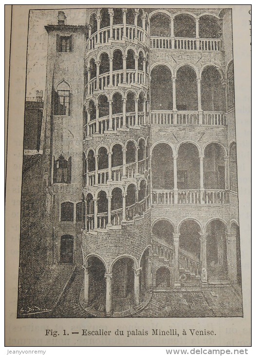 La Semaine Des Constructeurs. N°26. 22 Décembre 1888 . Prison De Brescia En Italie. Escalier Du Palais Minelli à Venise. - Revues Anciennes - Avant 1900