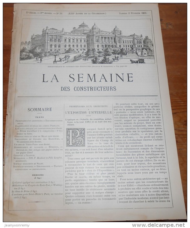 La Semaine Des Constructeurs. N°32.  2 Février 1889 . La Nouvelle Façade Du Dôme De Milan. - Magazines - Before 1900