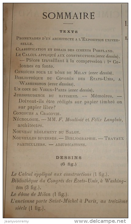 La Semaine Des Constructeurs. N°32.  2 Février 1889 . La Nouvelle Façade Du Dôme De Milan. - Revues Anciennes - Avant 1900