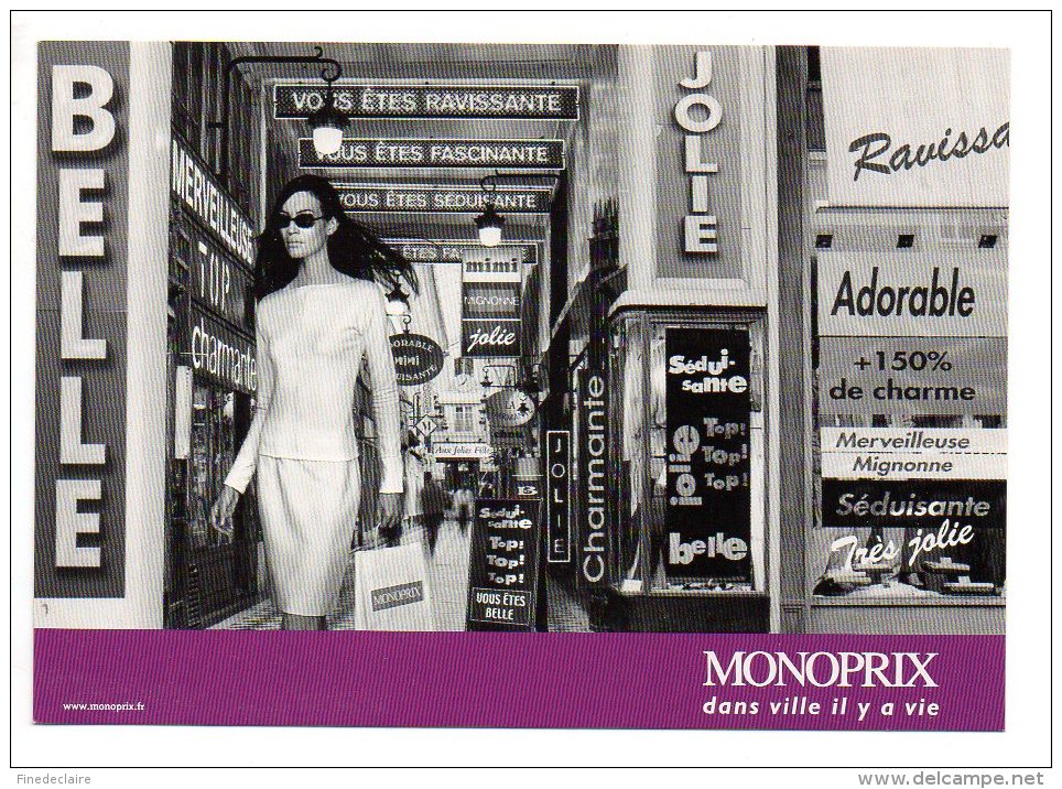 Carte Publicitaire - Monoprix - Dans La Ville Il Y A Vie - Negozi