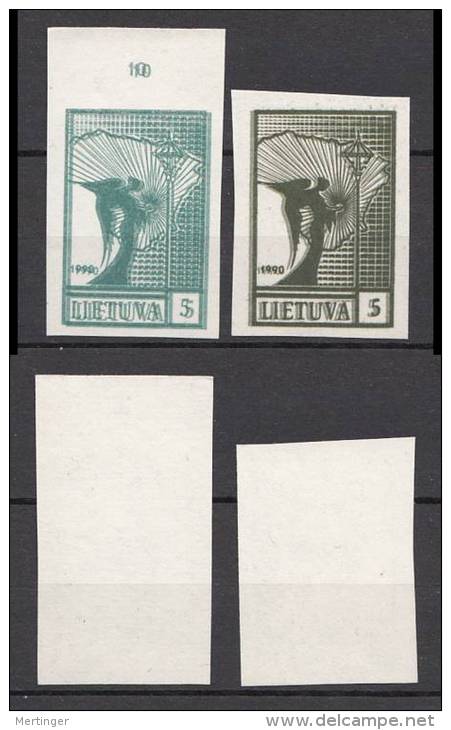 Lithuania Litauen Mi# 457 A+b (*) Double Imprint Angel 1990 - Lituania