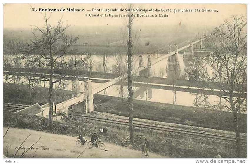 Tarn-et-garonne - Ref A16 -saint-nicolas-de-la-grave-st-nicolas-de-la-grave -  Le Pont Suspendu - Le Canal - Saint Nicolas De La Grave