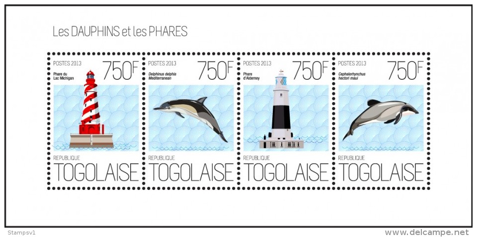 Togo. 2013 Dolphins And Lighthouses. (607a) - Dauphins