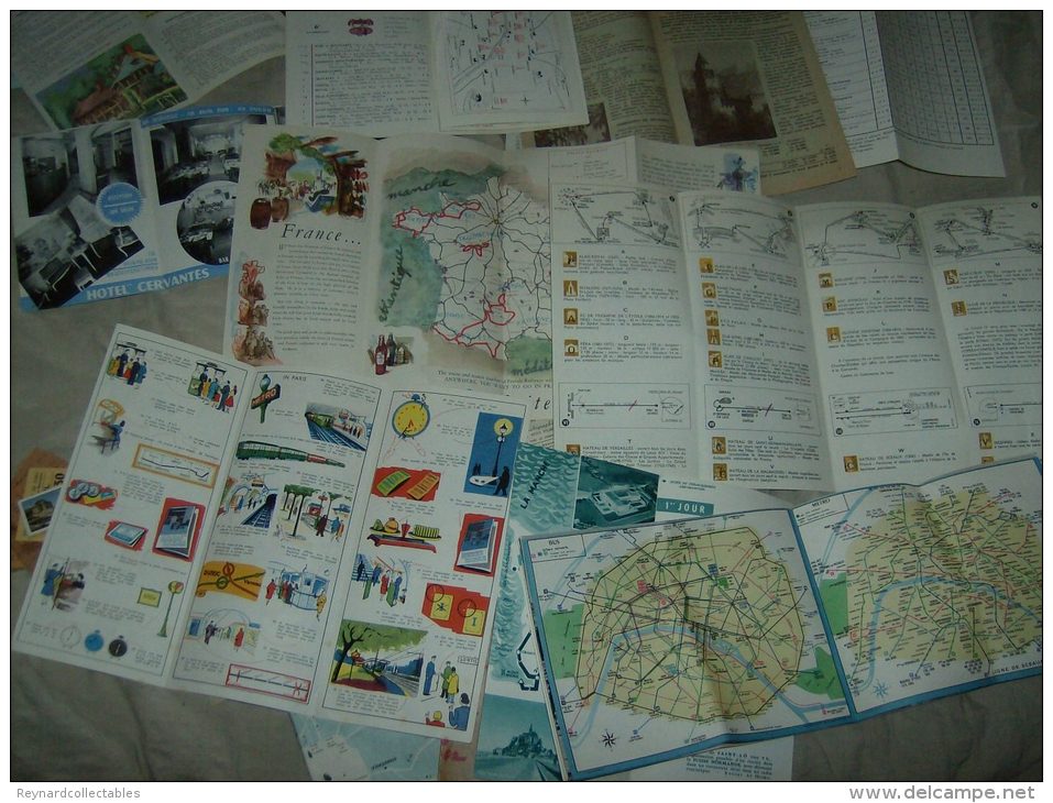 1950s Paris ephemera, guides, tickets, maps ++