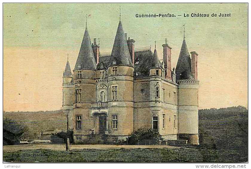Loire Atlantique -ref A842- Guemene Penfao - Le Chateau De Juzet - Carte Toilée   -carte Bon Etat - - Guémené-Penfao
