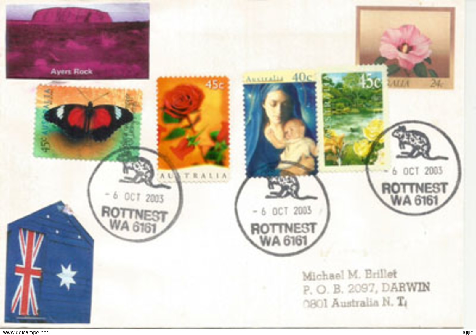 Australie. Belle Lettre De L'Ile Rottnest, 18 Km Au Large De Fremantle (Western-Australia),adressée à Darwin NT - Postmark Collection