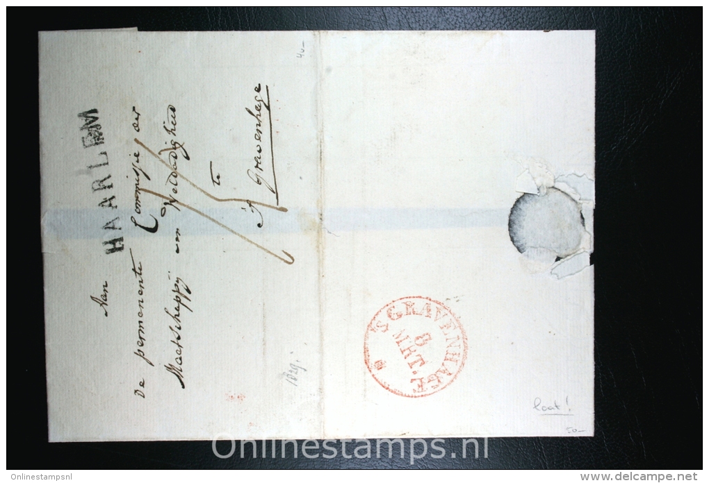 Nederland: Cover Naamstempel Haarlem Naar Den Haag , 1829 Aankomsstempel - ...-1852 Voorlopers