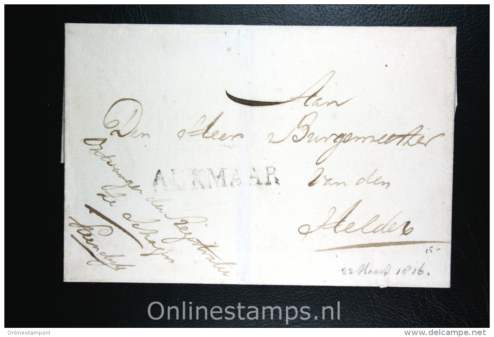 Nederland:cover Gekapt Departementsstempel Alkmaar Naar Den Helder 1816 - ...-1852 Voorlopers