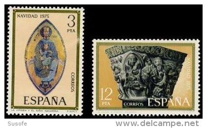 España 1975 Edifil 2300/1 Sellos ** Christmas Navidad La Virgen Y El Niño Retablo Santuario San Miguel Y Huida Egipto - Nuevos