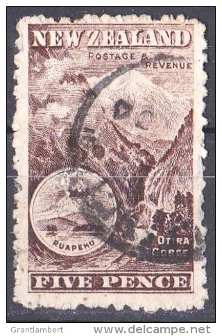 New Zealand 1898 5d Otira Gorge & Mt Ruapehu Used - Used Stamps