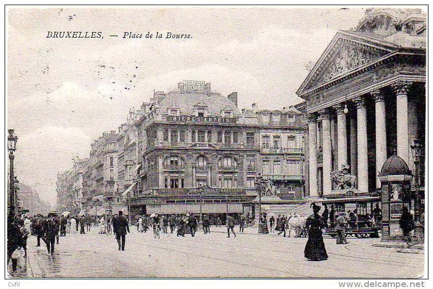 BELGIUM / BELGIQUE Ca. 1905 - POSTAL CARD - PLACE DE LA BOURSE, BRUXELLES - Other & Unclassified