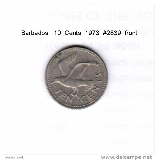 BARBADOS    10  CENTS  1973  (KM # 12) - Barbados