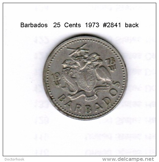 BARBADOS    25  CENTS  1973  (KM # 13) - Barbados