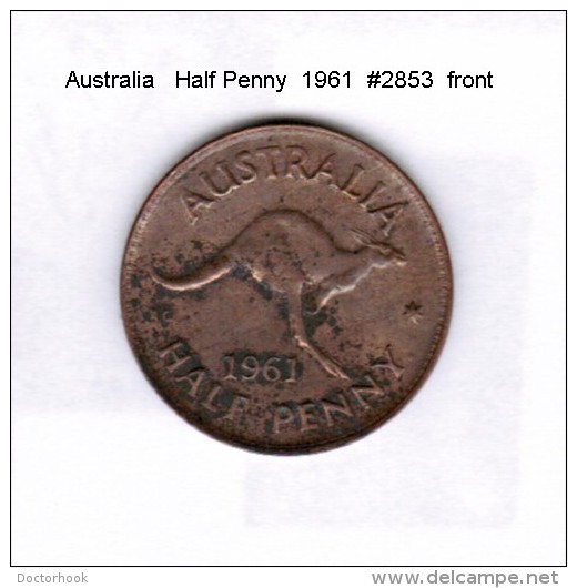 AUSTRALIA    1/2  PENNY  1961  (KM # 61) - ½ Penny