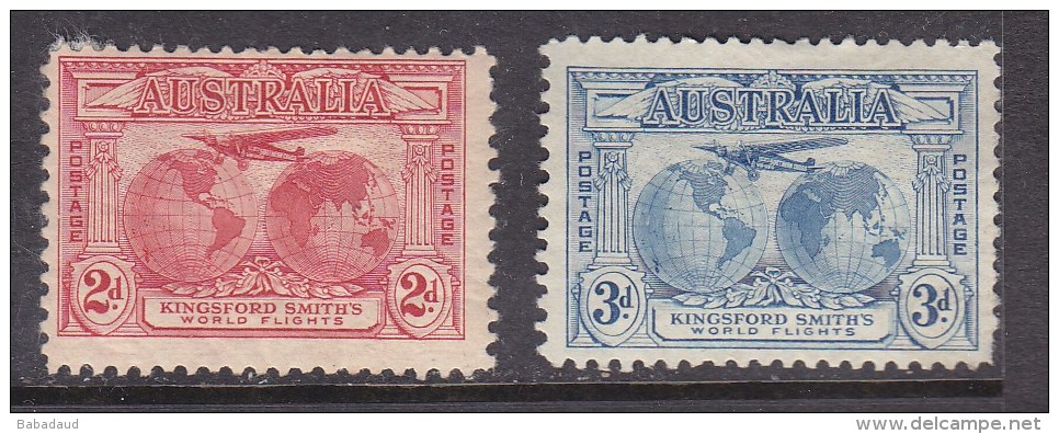 AUSTRALIA: GEORGE V 1931 KINSFORD SMITH FLIGHT, 2d, 3d No Gum, No Postmark - Ungebraucht