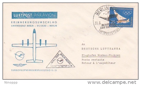 Germany 1960 Lufthansa FFC  Berlin-Moscow-Berlin Souvnir Cover - Other & Unclassified