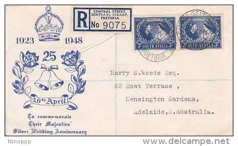 South Africa 1948 Registered Cover Sent To Australia - Other & Unclassified