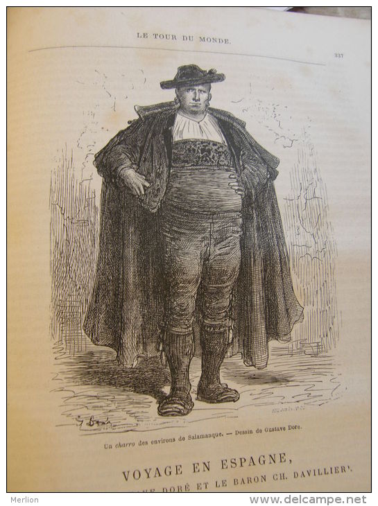 Espana -Salamanca - Un Charro Des Environs De Salamanque    -wood Engraving  1872 P1872.II.337 - Estampas & Grabados