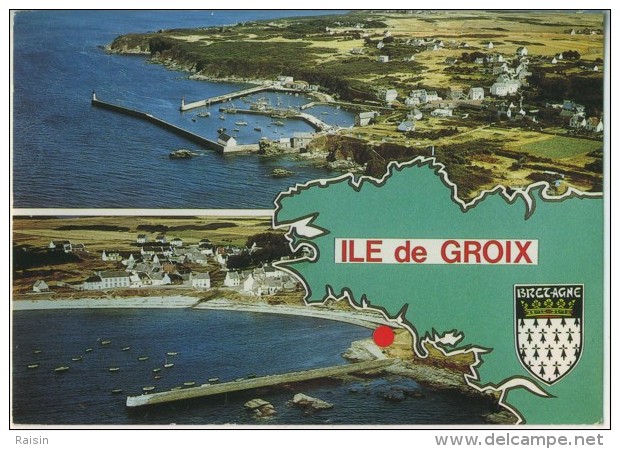 56 Ile De Groix  Et  Port Tudy  Blason  Circulé En 1989  TBE - Groix