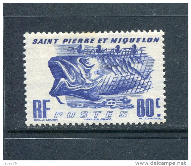 SAINT-PIERRE ET MIQUELON - Y&T N° 330* - Morue - Unused Stamps