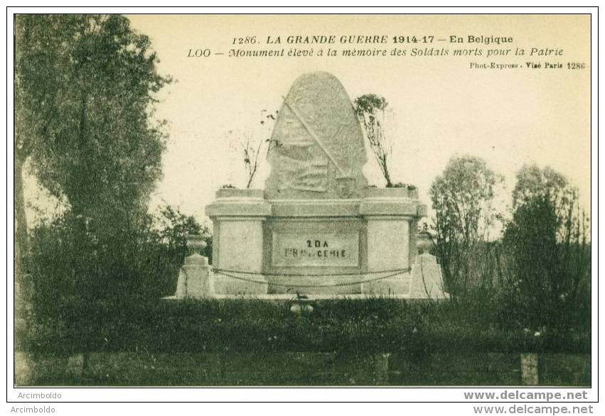 Loo - Monument élevé à La Mémoire Des Soldats Morts Pour La  Patrie - Lo-Reninge