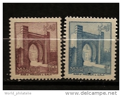 Maroc 1955 N° 345 / 6 * Courants, Tourisme, Bab-el-Mrissa, Salé, Porte, Fortifications - Unused Stamps