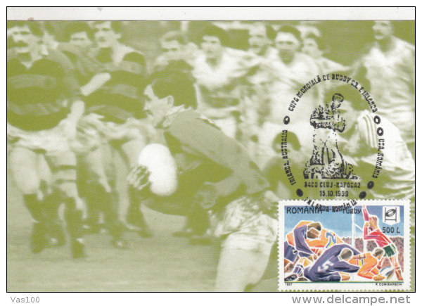 RUGBY, WORLD CUP, GROUP E, CM, MAXICARD, CARTES MAXIMUM, 1999, ROMANIA - Rugby