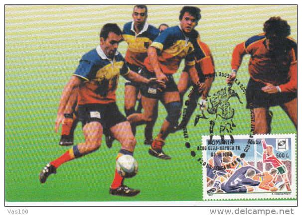 RUGBY, WORLD CUP, GROUP A, CM, MAXICARD, CARTES MAXIMUM, 1999, ROMANIA - Rugby