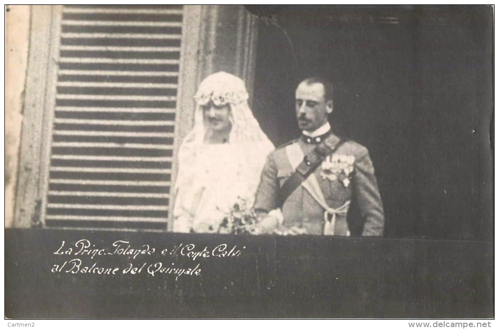 PRINCIPESSA YOLANDA DE SAVOY ET IL CONTE CALVI DI BERGOLO MATRIMONIO 1929 AL BALCONE DEL QUIRINALE ROMA FAMIGLIA REALE - Case Reali